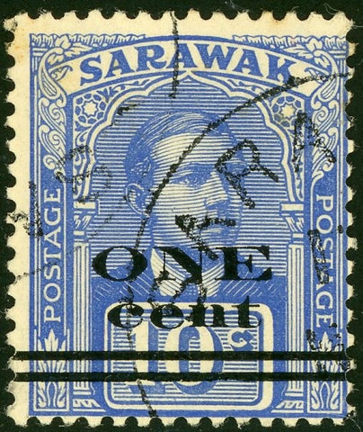 Malayan States Sarawak SG 74c 10c Ovp 1c Postage Stamp