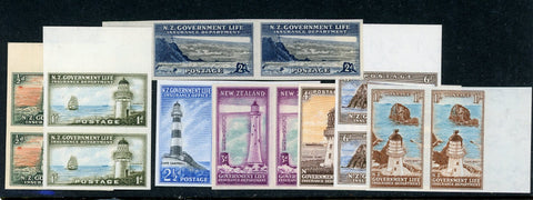 New Zealand 1947-57 Lighthouses Imperf Pairs of Stamps
