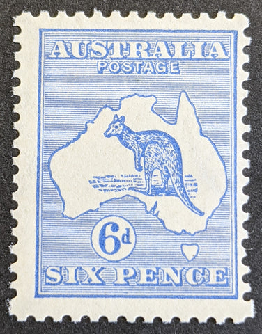 Australia SG 26 6d Ultramarine Kangaroo 2nd Watermark MUH mint unhinged