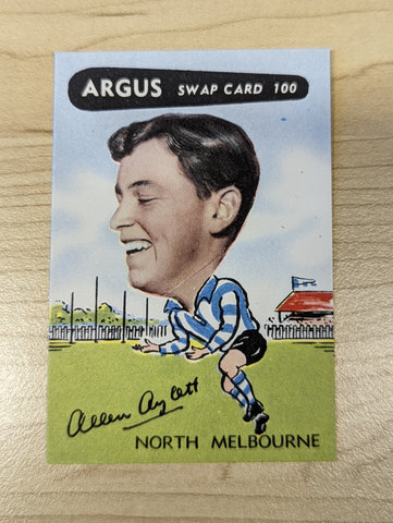 Argus VFL Swap Card North Melbourne Allen Aylett