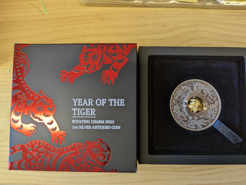 2022 Perth Mint Year of The Tiger 1oz Silver Antiqued Coin
