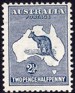 Australia SG 4  2½d Indigo Kangaroo 1st Watermark MUH mint unhinged