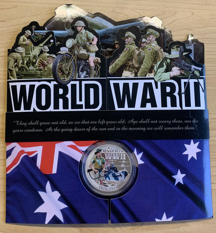 Niue Australia 2015 WWII $1 Dollar Silver Plated Coin