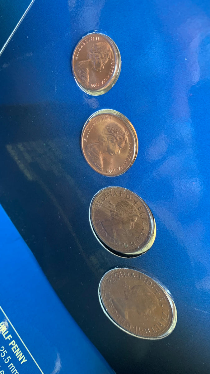 Australia Pence To Cents Copper Coin Changeover 4 Coin Set Shields australia-pence-to-cents-copper-coin-changeover-4-coin-set-shields