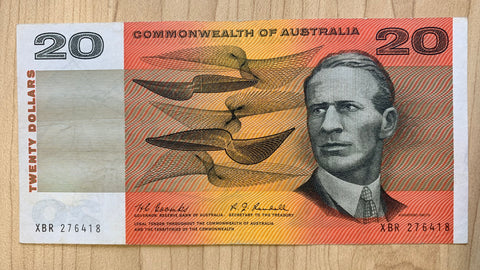 Commonwealth Of Australia 1967 R402 $20 Coombs Randle Banknote VF