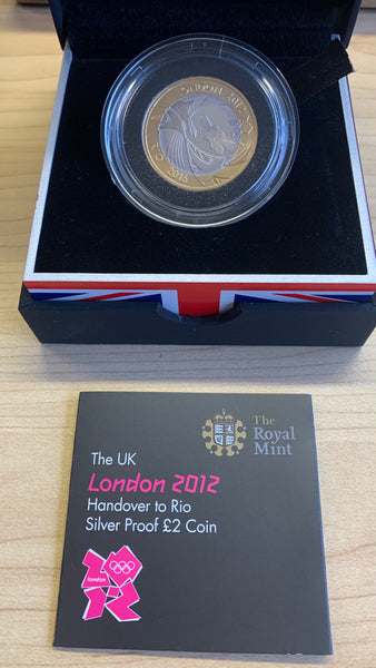 Great Britain 2002 London to Rio 2 Pounds Gold Plated .925 Silver Proof Coin