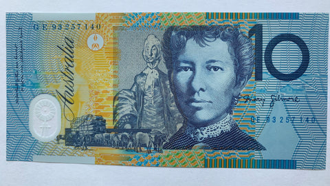 Australia R316ai 1993 $10 Grey Dobell Fraser Evans Polymer Banknote Uncirculated