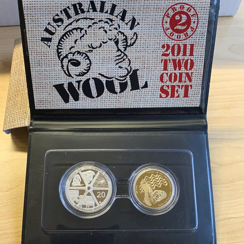Australia 2011 Royal Australian Mint Wool 2 Coin Proof Set