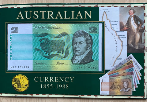 Australia 1988 $2 Two Dollar Coin Banknote Collector Folder