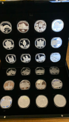 Macquarie Mint "225 Years of Sydney" Set of 24 Medallions Plated in Pure Silver