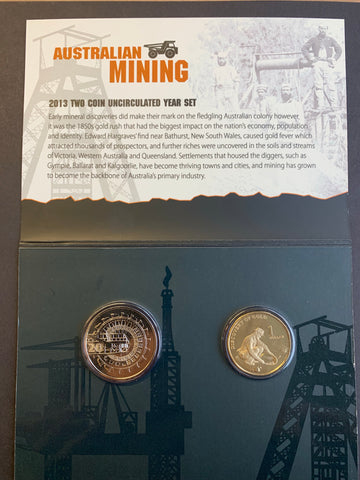 Australia 2013 Royal Australian Mint Mining 2 Coin Uncirculated Set