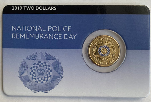 2019 $2 Police Remembrance Day Coloured Uncirculated Carded Coin