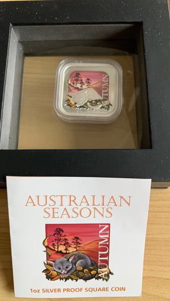 Australia 2013 Perth Mint $1 Set of 4 Seasons Square 1oz .999 Silver Proof Coin