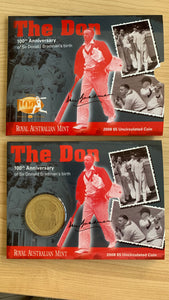 Australia RAM 2008 $5 The Don Donald Bradman's 100th Anniversary birth Uncirculated Coin