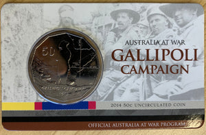 Australia 2014 Royal Australian Mint Fifty Cents 50c Australia at War Gallipoli Campaign