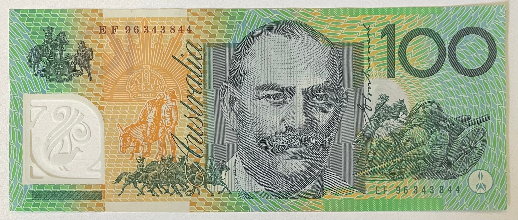 Australia 1996 $100 First Polymer Signed Fraser Evans Uncirculated Banknote. R616