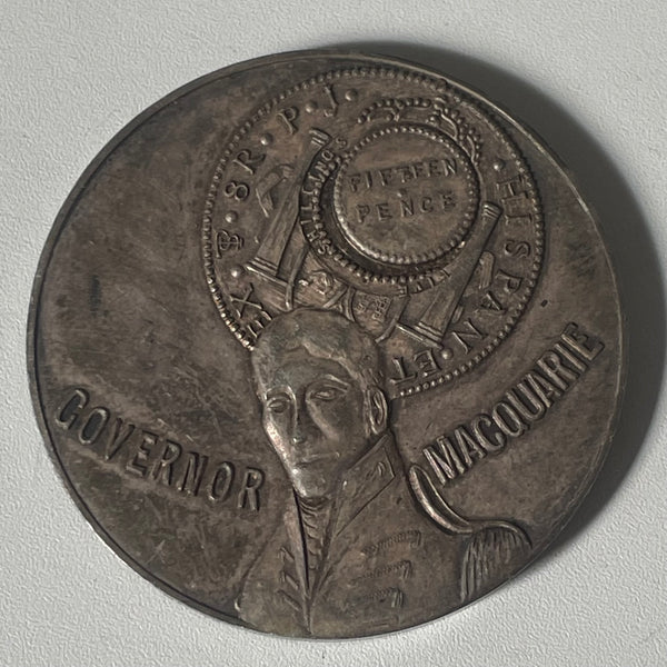 Australia 1964 N. A. V.  Coin Club Holey Dollar & Dump Silver Medallion  No. 57