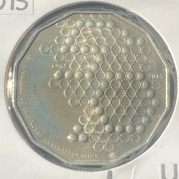 Australia 2015 Royal Australian Mint Fifty Cents 50c 50th Anniversary of RAM 50 Cent  Uncirculated Coin