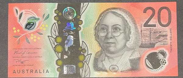 Australia 2019 $20 Lowe Gaetjens Next Generation Polymer Banknote R427F First Prefix AA19 Uncirculated