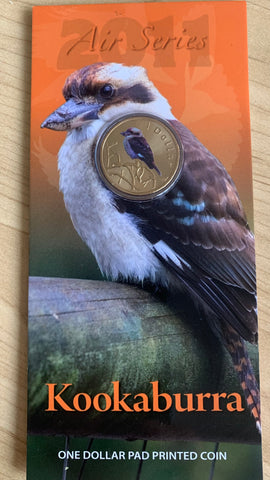 Australia 2011 Royal Australian Mint $1 Air Series Kookaburra coloured Carded Coin