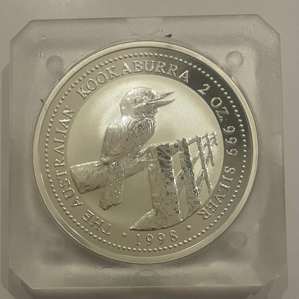 Australia 1998 Perth Mint $2  Kookaburra 2oz .999 Silver Coin