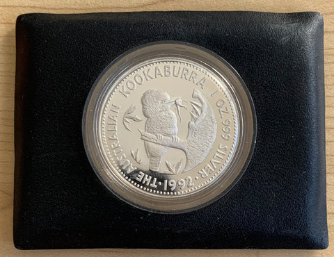 Australia 1992 Perth Mint $1 Kookaburra 1oz Silver Proof Coin
