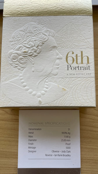 Australia 2019 Royal Australian Mint $1 6th Portrait A New Effigy Era Queen Elizabeth Silver Proof Coin