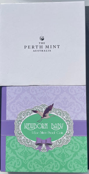Australia 2021 Perth Mint 50c New Born Baby  Coloured Silver 1/2 ounce Proof Coin