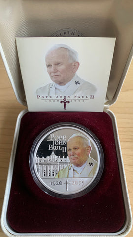 Cook Islands 2005 $1 Pope John Paul II Perth Mint 1 oz Proof Silver Coin