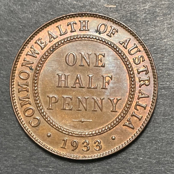 Australia 1933 1/2d Half Penny Extremely Fine Condition