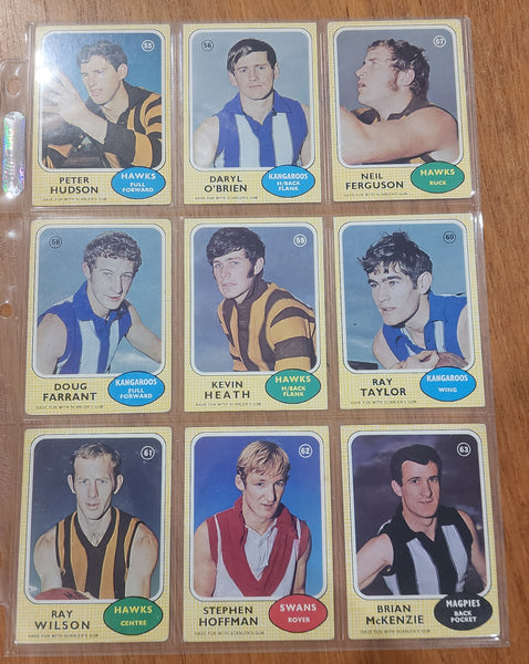 1970 Scanlens Set Excellent Condition