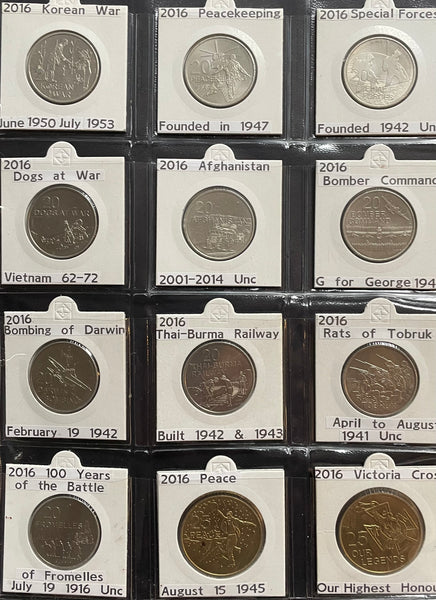 Australia 1966 to 2017 Uncirculated Twenty Cents 20c Collection 125 Coins