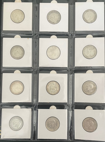 Australian Silver Shilling 1/- Set Complete Including 1921 & 1933
