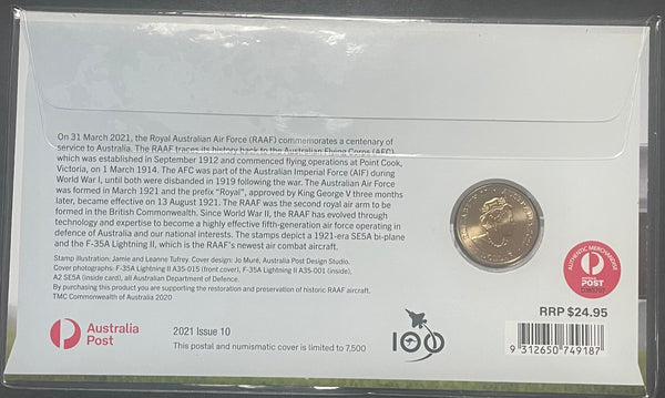Australia 2021 $1 RAAF Centenary PNC
