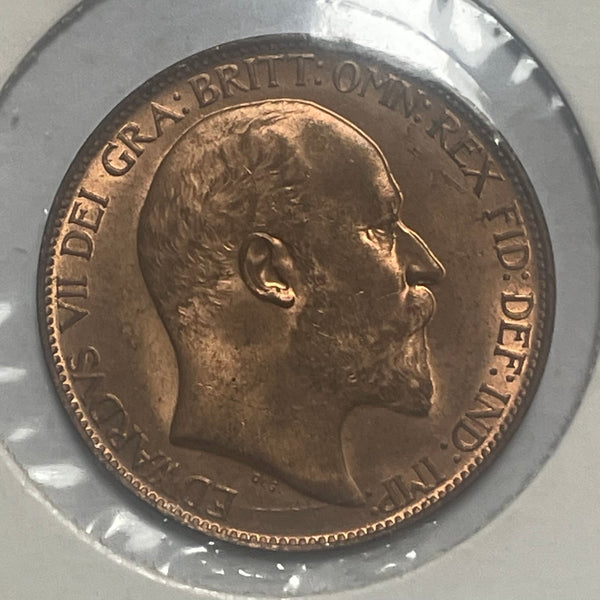 UK Great Britain 1907 King Edward VII Half Penny 1/2d Coin Brilliant Uncirculated