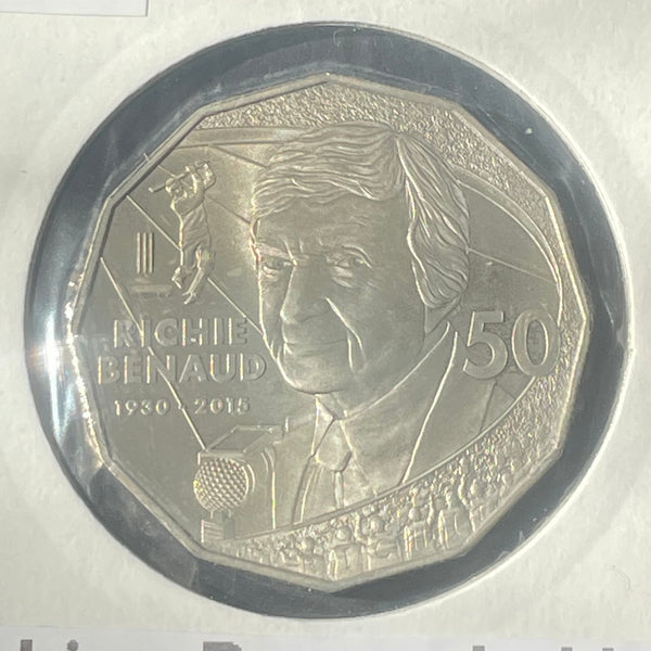 2017 Australia  Richie Benaud 50 cents coin