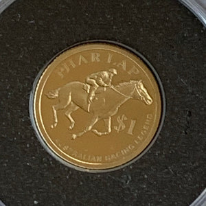 Solomon Islands 2017 Macquarie Mint $1 Phar Lap Horse .5 grams of .585 Gold Coin