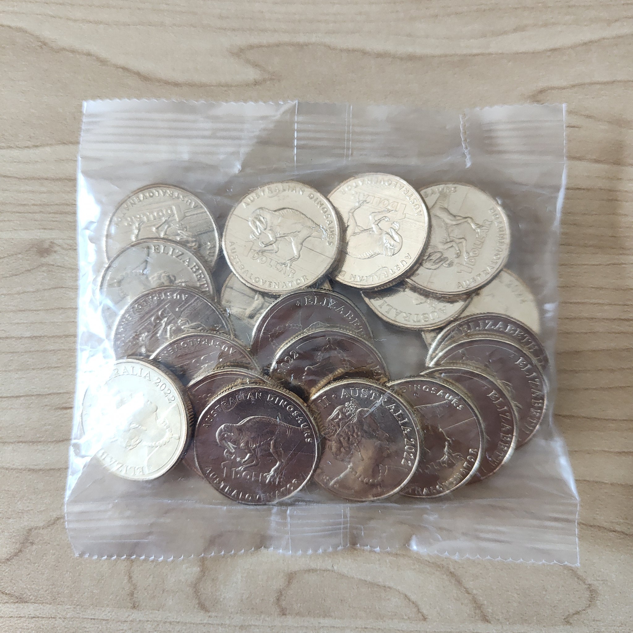 2022 Royal Australian Mint $1 Dino Hunt Australovenator Mint Bag of 20 Uncirculated Coins