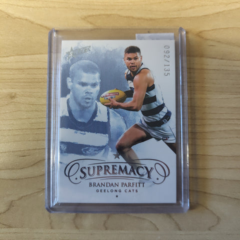 2021 AFL Select Supremacy Silver Base Card Brandan Parfitt Geelong 092/135