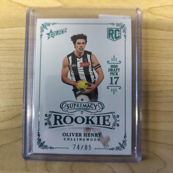 2021 Select Supremacy Rookie Oliver Henry Collingwood No.74/85