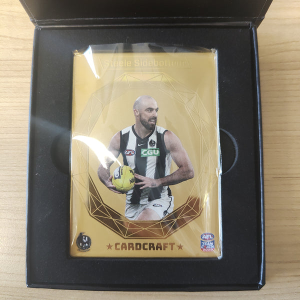 2022 Teamcoach Card Craft Steele Sidebottom Collingwood Complete Set of 4 Cards + Redeemed 24k Gold Card