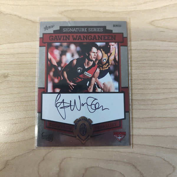 2013 Select Signature Series Brownlow Medallist Gavin Wanganeen Essendon Hand Signed Unnumbered Card