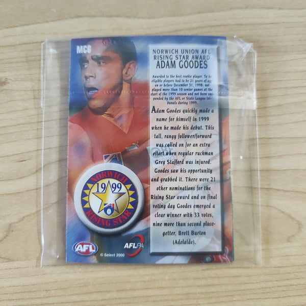 2000 Select Y2K AFLPA Medal Card Complete Set of 6 Cards