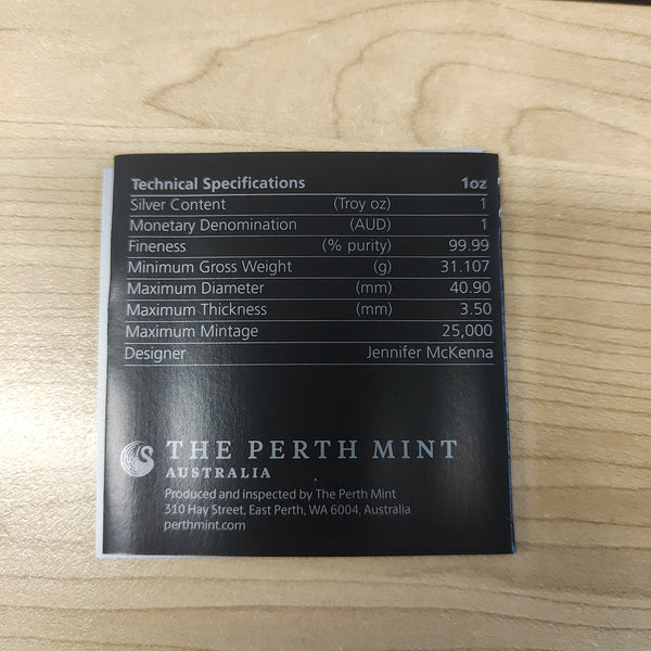 2022 Perth Mint Australian Lunar Series III Year of the Tiger $1 1oz Silver Gilded Coin