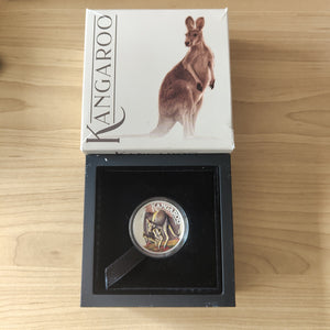 Australia 2022 Perth Mint $1 Kangaroo 1oz Silver High Relief Coloured Coin