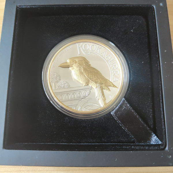 2022 Perth Mint Kookaburra $2 2oz Silver High Relief Gilded Coin