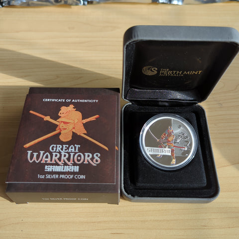 2010 Perth Mint Great Warriors Samurai 1oz Silver Proof