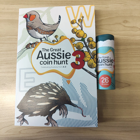 2022 Royal Australian Mint $1 Great Aussie Coin Hunt 3 Set of 26 Alphabet Uncirculated Coins and Album
