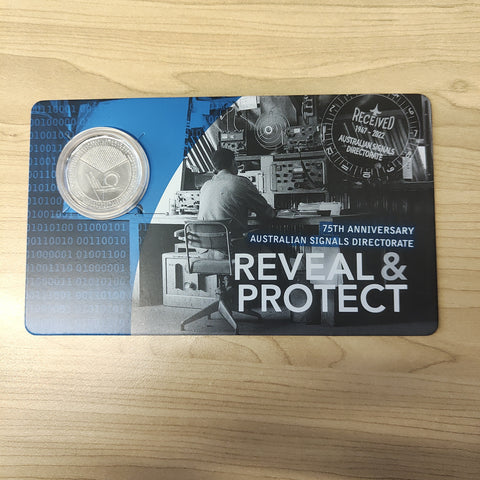 2022 RAM 75th Anniversary Australian Signals Directorie Reveal & Protect 50c Carded Uncirculated Coin