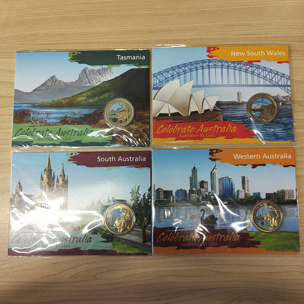 Australia 2009 Perth Mint $1 Celebrate Australia Complete Set of 8 Coins